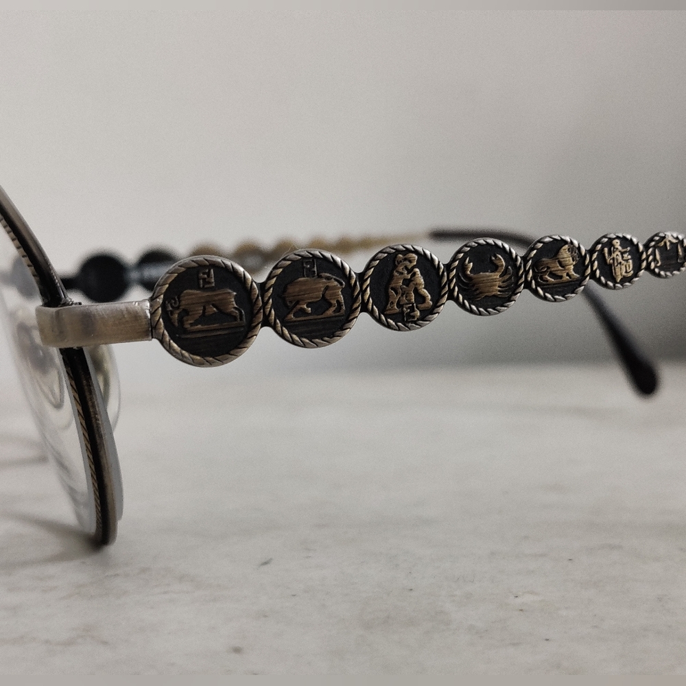 Fendi Glasses Frame Horoscope Zodiac Signs Side Accents Antique Bronze